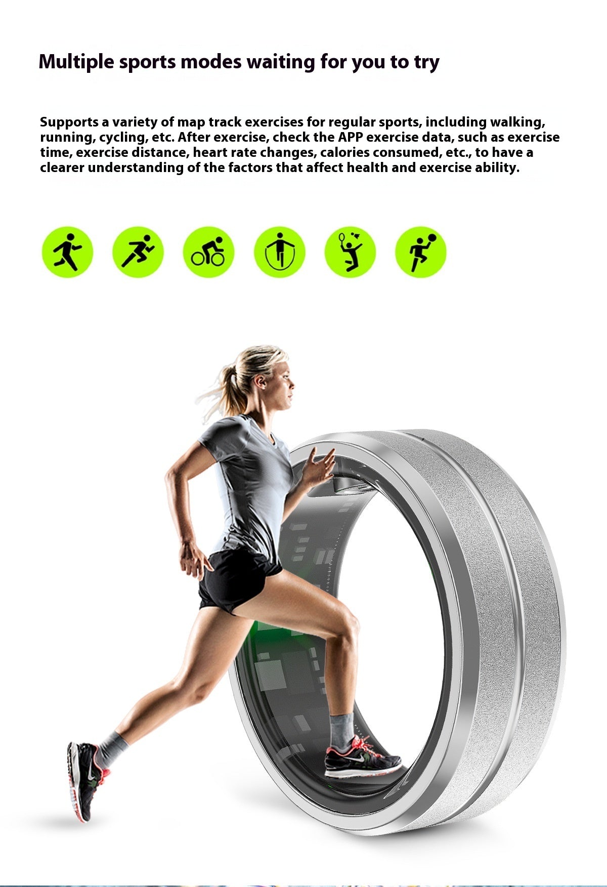 Smart Fitness Ring – Heart & Oxygen Monitor | Waterproof