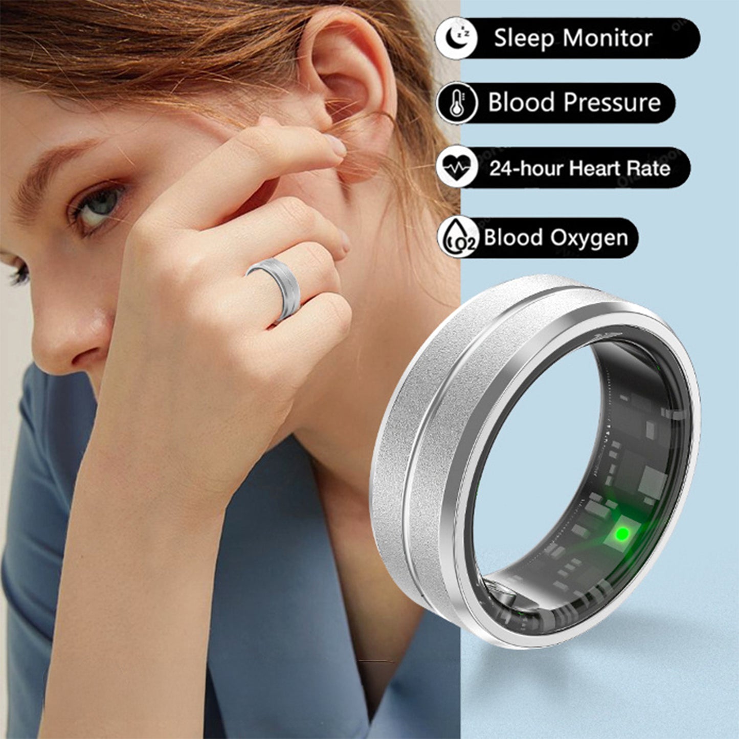 Smart Fitness Ring – Heart & Oxygen Monitor | Waterproof